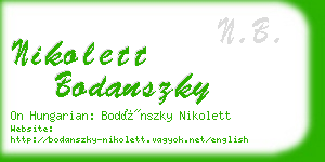 nikolett bodanszky business card